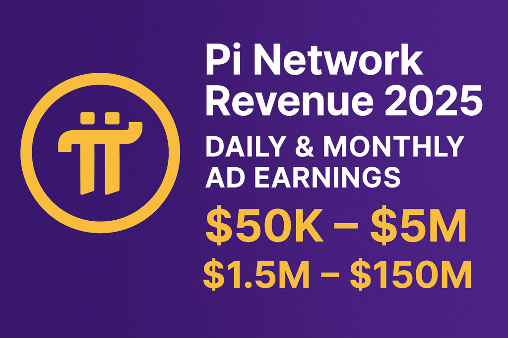 Pi Network Revenue 2025 – Daily and Monthly Ad Earnings Estimate ($50K – $5M)