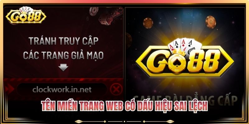Tên miền trang web có dấu hiệu sai lệch