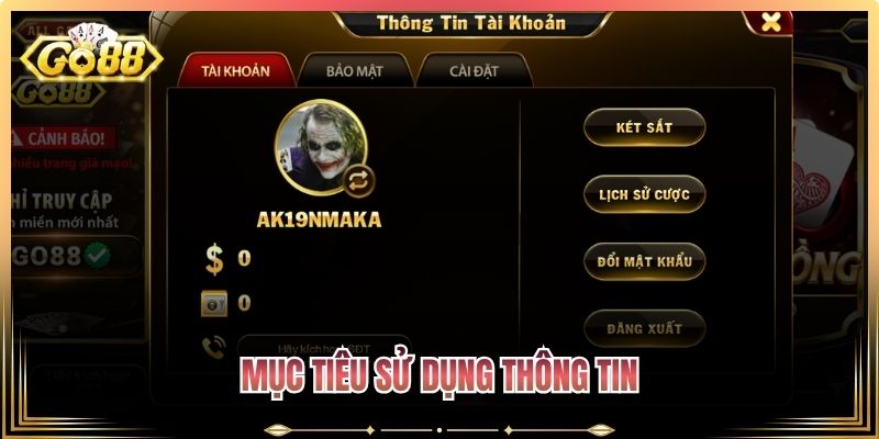 Mục tiêu sử dụng thông tin