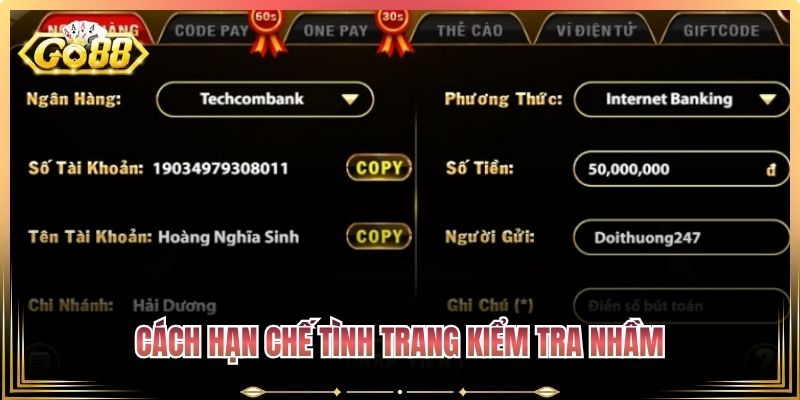 Cách hạn chế tình trang kiểm tra nhầm